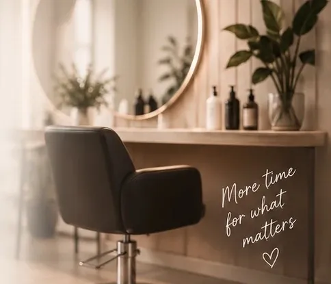 Hair salon interior with styling chair and mirror
